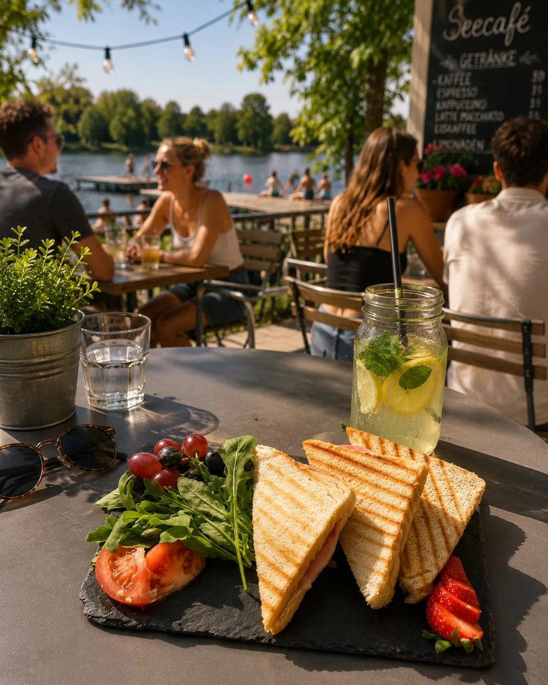 Panini mit Schinken und Käse am Klostersee